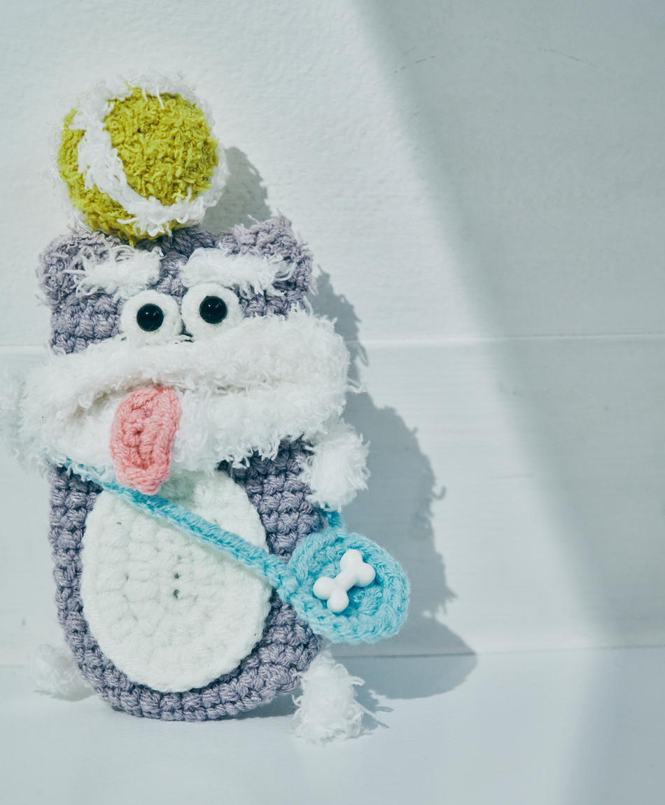 毛糸のキーケース イヌ