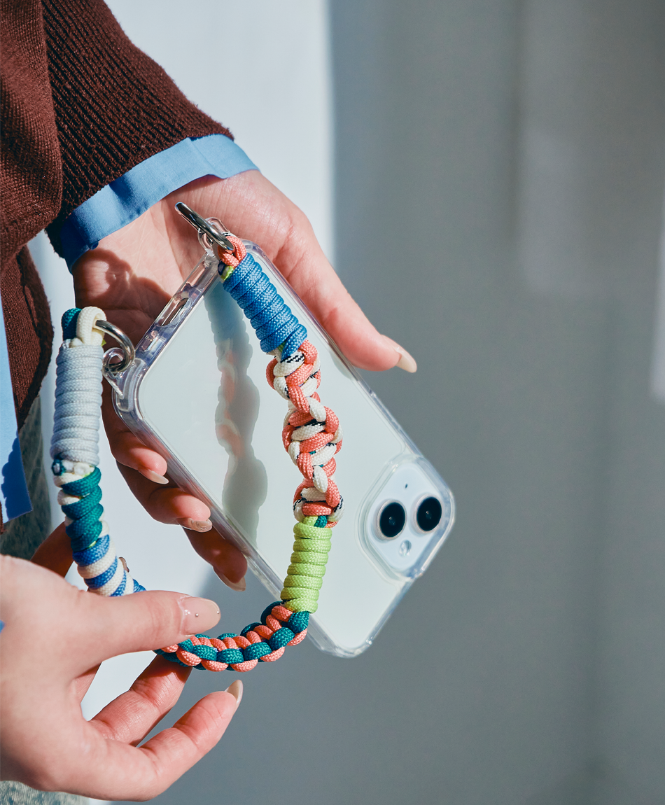 ソロモン編み ショートストラップ マルチカラー3