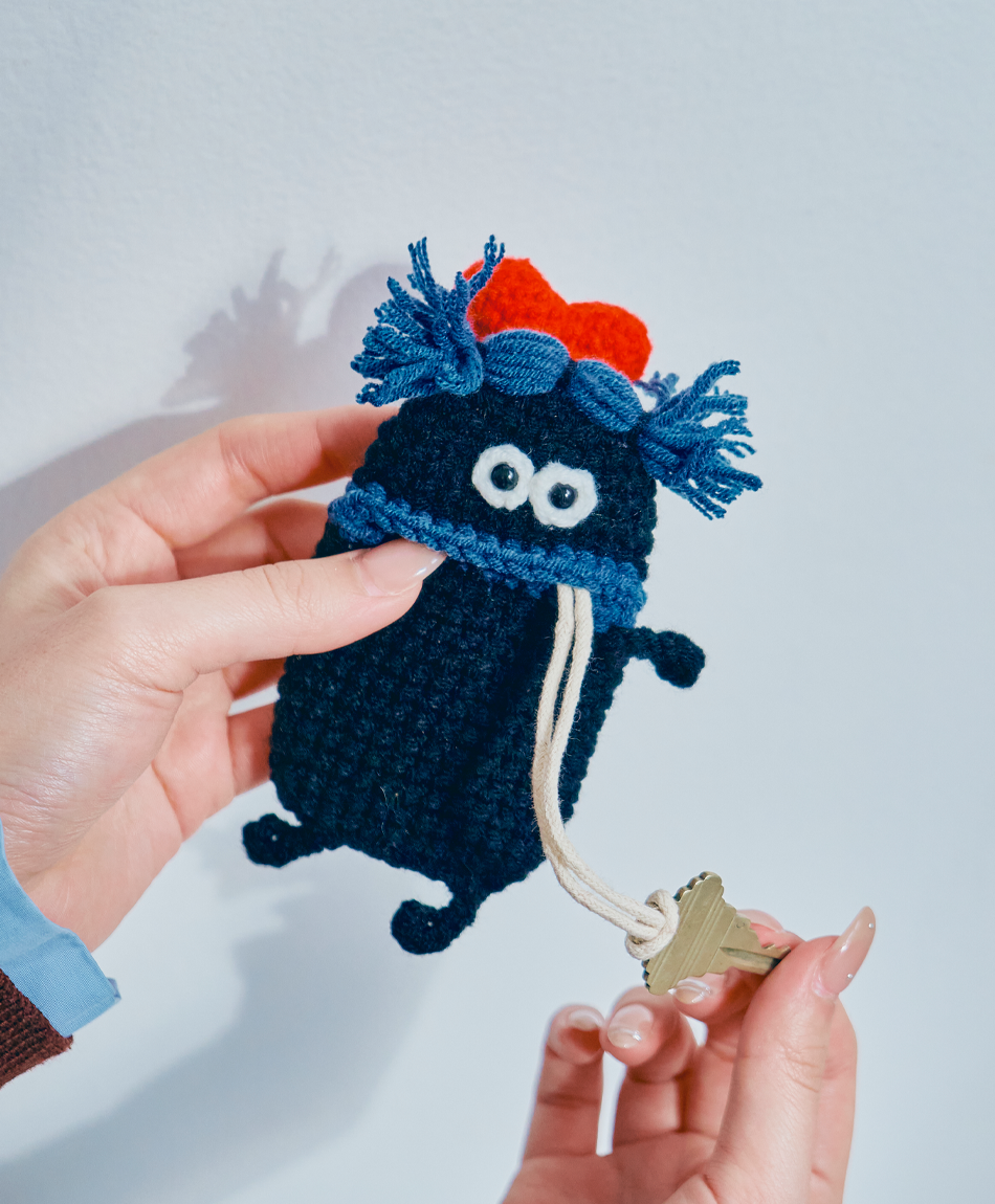 毛糸のキーケース  センターワケ New