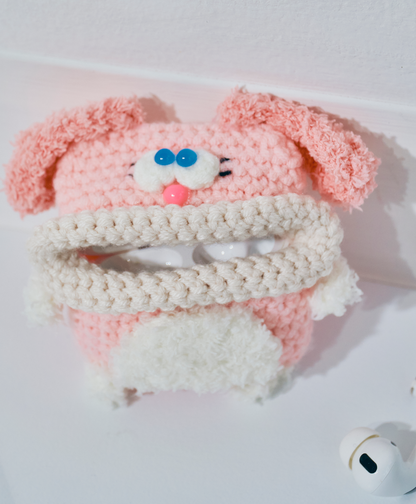 毛糸のエアポッズプロケース ウサギ (AirPods Pro第1/2世代)