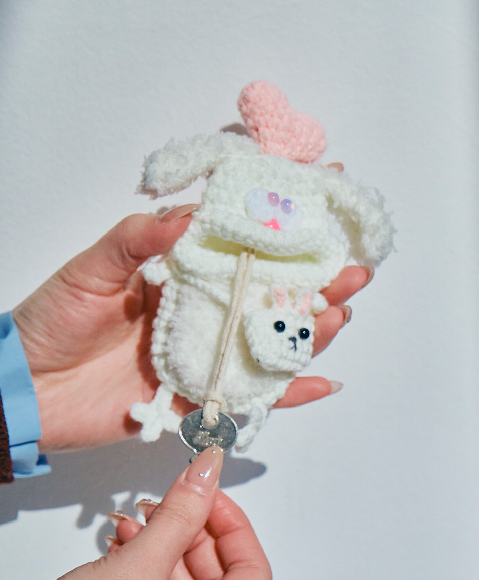 毛糸のキーケース うさぎ
