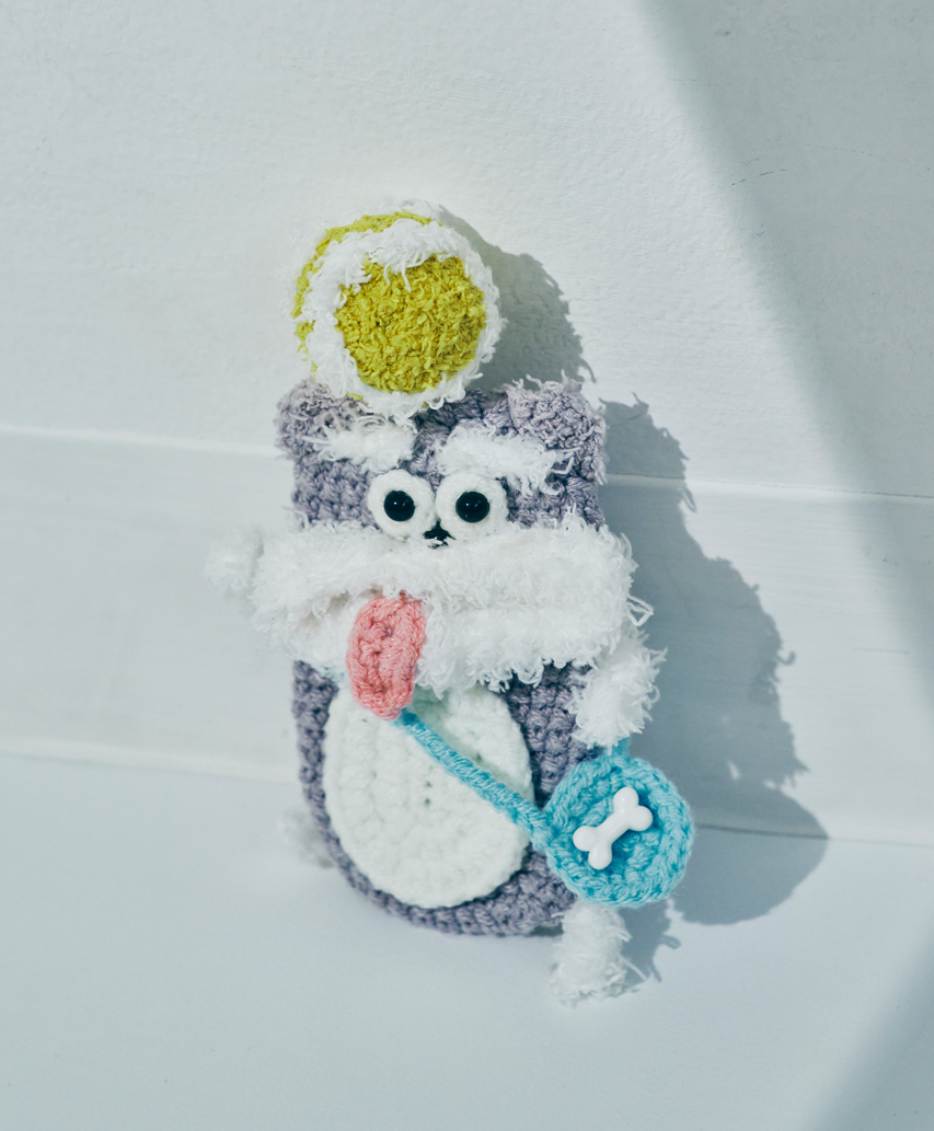 毛糸のキーケース イヌ