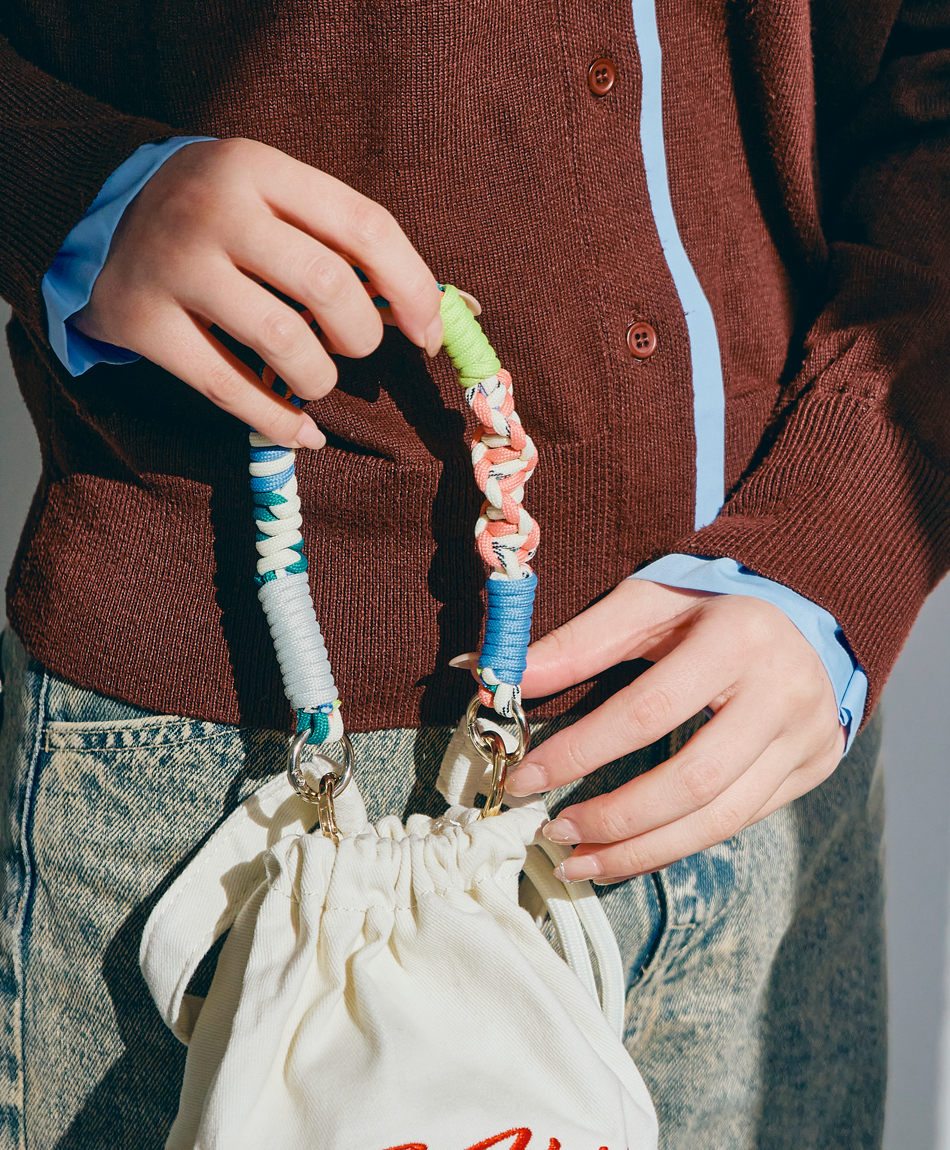 ソロモン編み ショートストラップ マルチカラー3