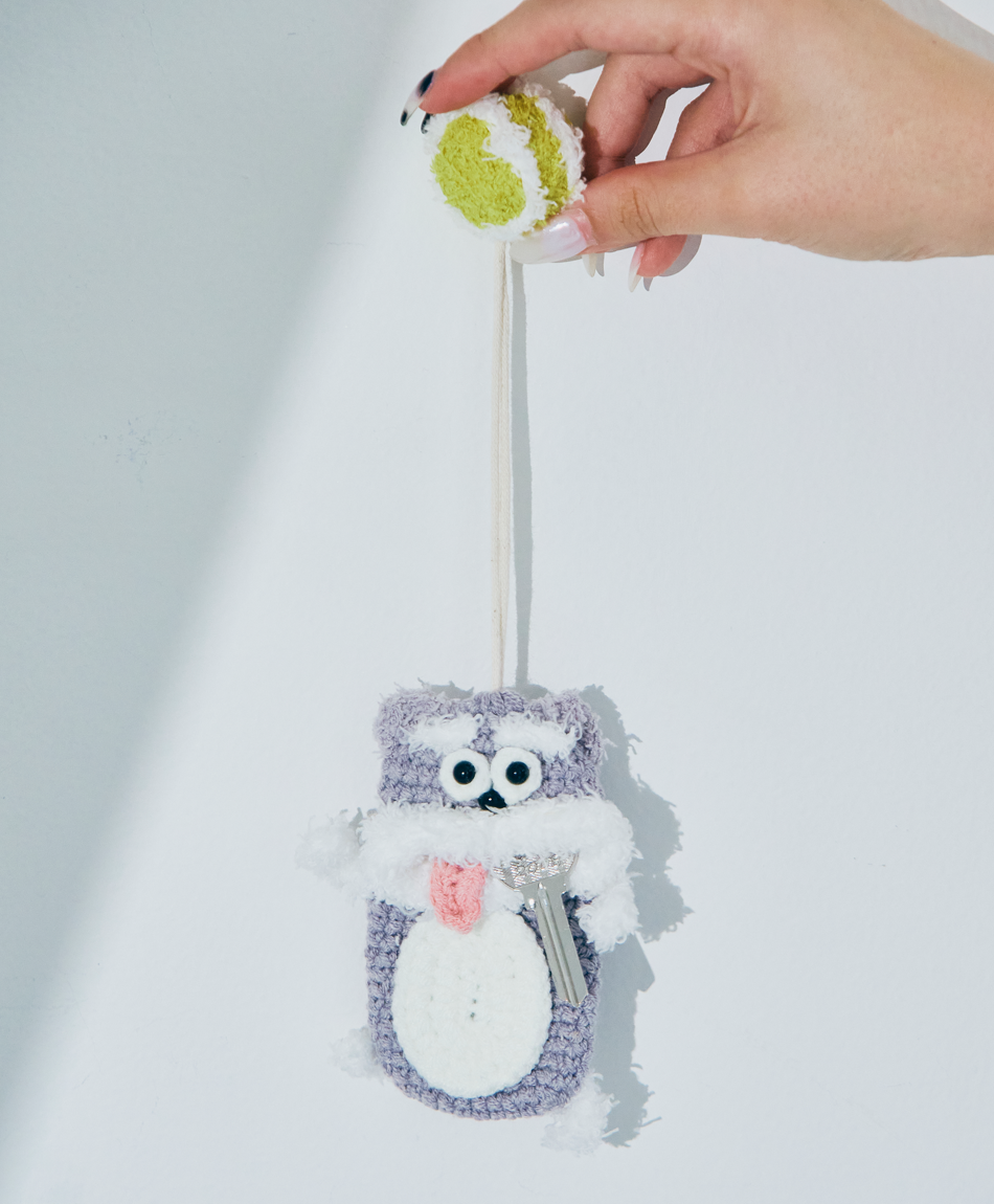 毛糸のキーケース イヌ