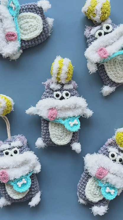 毛糸のキーケース イヌ